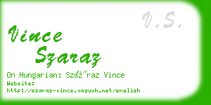 vince szaraz business card